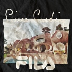 FILA X Pierre Cardin Urban Outfitters Photo Tee Mens Small Black Short Sleeve