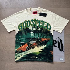 NEW Mens Godspeed Rainforest yacht print Washed Tee Short sleeved T-shirt