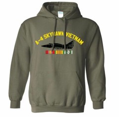 A-4 Skyhawk With Vietnam Service Ribbons Crew Hooded Sweatshirt