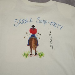 Vintage 1989 Hidden Springs Ranch Hand Painted Horse Tee White Cotton Men M