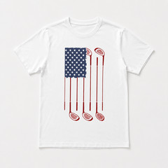 Men’s USA Golf Flag Graphic T-Shirt Patriotic Golfer Casual Tee