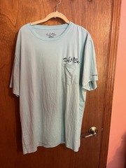 Salt Life Uvapor SLX Performance Shirt Men’s XL Short Sleeve Light Blue