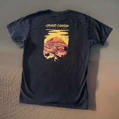 Grand Canyon T-Shirt Men’s L Wild Tribute Black 2 Sided Graphics Casual Travel