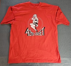 Vintage 90s 42nd Street Broadway Musical T Shirt XL Red Single Stitch BEST Fruit