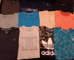 Lot Of 12 Men’s Lg Name Brand Athletic T Shirts Nike Under Armour North Face