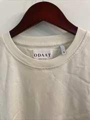 ODAAT 100% Organic Cotton Cream T-Shirt Short Sleeve Small NWT