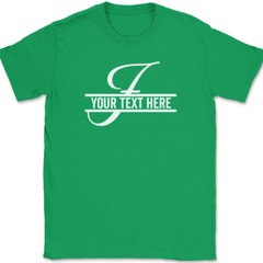 Letter F Monogram Your Text Here Custom T-Shirt Personalize Family Tee