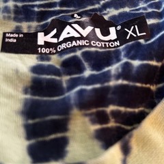 KAVU Mens XL Klear Above Etch Art Tie Dye T-Shirt Organic Cotton Green Forest