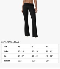 Copyleaf Flare Leggings for Women Fold Over Yoga Pants Stretch Bell Bottom Sm