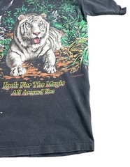 Vintage Siegfried Roy Tiger All over Print Nature Animal T Shirt 20”x25” USA