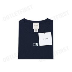 CALVIN KLEIN MODAL STRETCH MONOGRAM LOGO GRAPHIC SLIM T-SHIRT COLOR NAVY CODE: