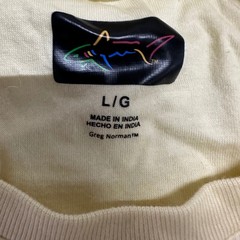 Greg Norman T Shirt Mens Size Large Yellow Short Sleeve Pocket Casual Golf Tee