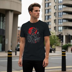 Samurai Cat with Katana Men’s T-shirt