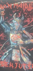 Iron Maiden tshirt All Over Print Eddie the Head Samurai Modern Boot Cut Tag
