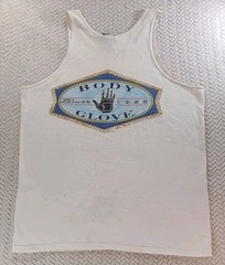 Body Glove Tank Top T-Shirt Mens Large White 90s Beach USA Made – Stained – VTG