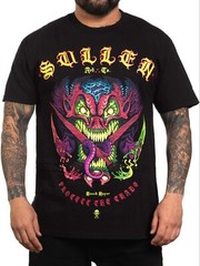 Sullen Men’s hofer Badge Short Sleeve Standard T-shirt Tattoo Style Monster Tee