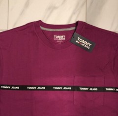 Tommy Hilfiger Tommy Jeans Men’s Logo Lined T-Shirt Pink Black New