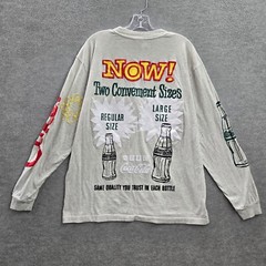 Coca Cola x Pacsun Men Shirt Large Gray Logo Classic Bottle Long Sleeve Tee