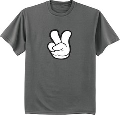 Peace sign design peace fingers hand sign cool hippie tee shirt design tee