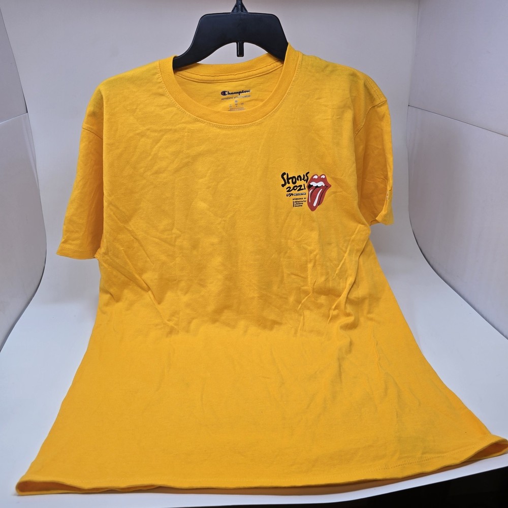 The Rolling Stones 2021 No Filter Tour Logo Crew T-Shirt Yellow S M XL XXL