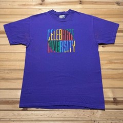 Vintage 90s Hanes Celebrate Diversity Colorful Streetwear Graphic T-Shirt Large