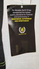 North 15 High Vis LS Safety Work T-Shirt Pocket ASNI Class 2 Yellow Black Sz L