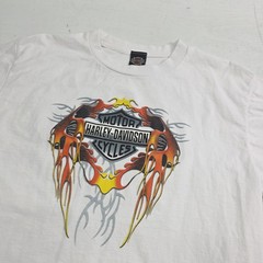Harley Davidson White T-Shirt Adult XL Rider Society Malaysia Graphic Y2K EUC