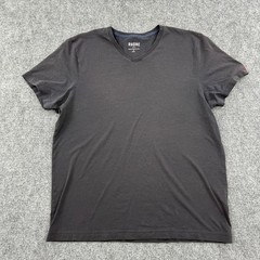 RHONE Mens V Neck T Shirt L Gray Cotton Polyester Spandex Short Sleeve Casual