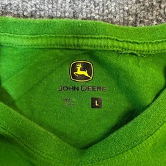 John Deere T-Shirt Mens Size L Green Graphic Tractor Logo Short Sleeve Tee