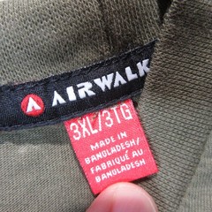 Airwalk T-Shirt 3XL Short Sleeve Army Green Spellout Logo Skateboard Skate