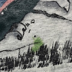 VINTAGE. Looney Tunes Taz Ringer V-Neck Graphic Tee Gray/Green Cotton M KIDS
