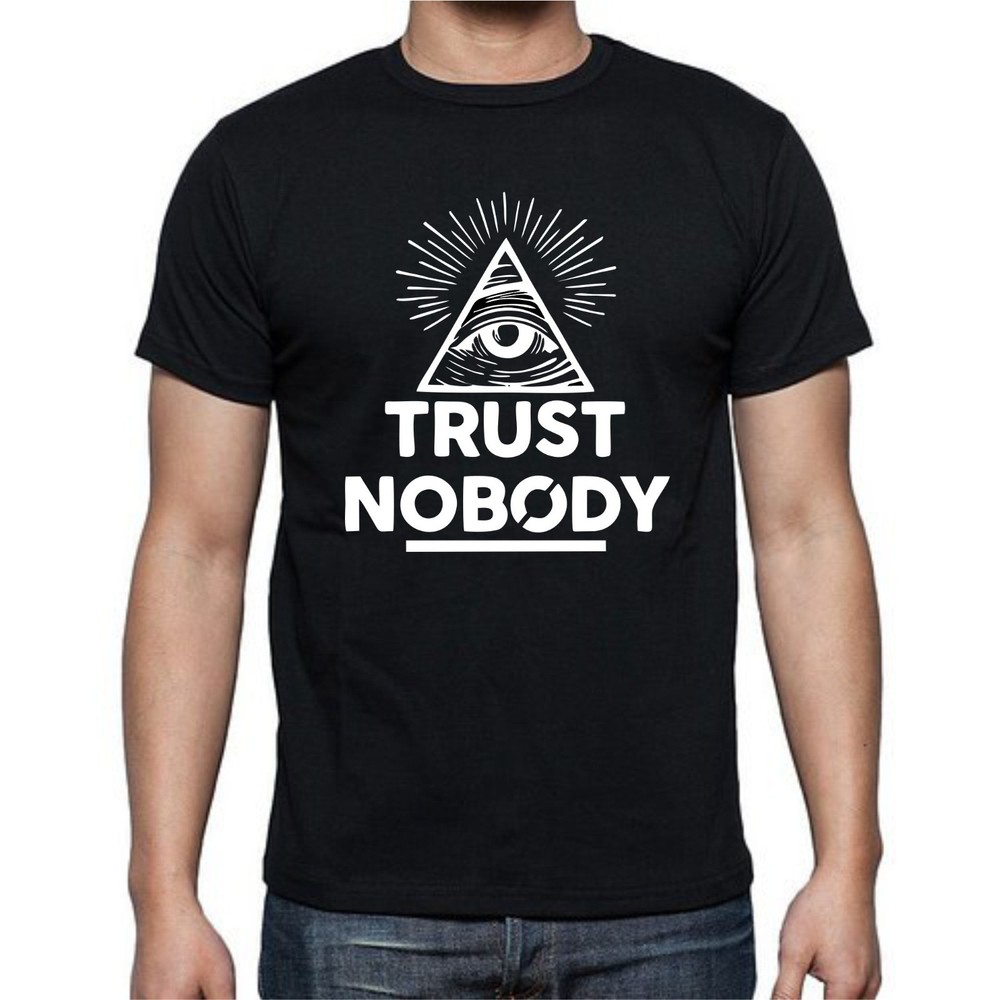 Illuminati Trust Nobody Eye Triangle Secret Pyramid Inspiration T shirt Tee
