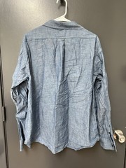 Quince Men Organic Chambray Long Sleeve Shirt Dark Sz XXL Dark Chambray