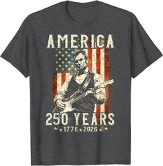 Vintage Abraham Lincoln Abe Lincoln Playing Guitar 250 Years T-Shirt