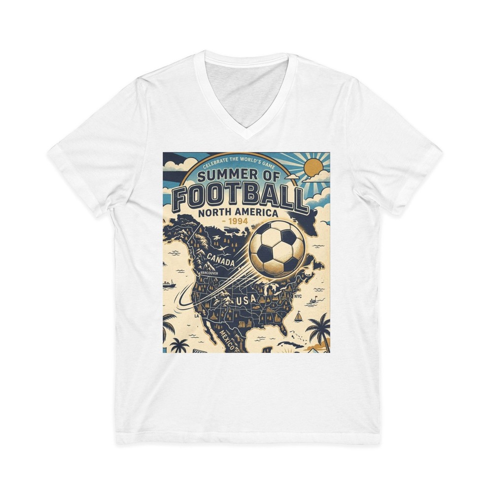 Summer of Football Tee | North America Vintage Soccer Map V-Neck