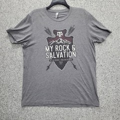 Texas AM Bella Canvas Grey T-Shirt My Rock Salvation Psalm 62:6 Aggies Mens L
