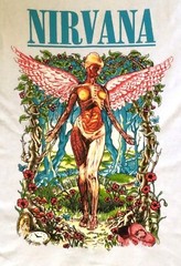 NEW- NIRVANA – ANGEL – In Utero- WHITE BAND T-SHIRT