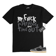 SB Dunk Dark Smoke Grey Black Low White T Shirt to Match FCK