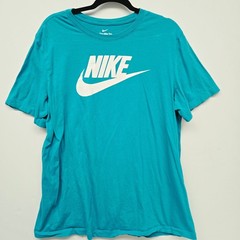 Nike Mens Graphic Tee Teal Blue White Logo Swoosh T-Shirt XL Sports Active Gym