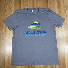 Canvas T-Shirt Mens XL Extra Large Gray Short Sleeve Burlington School District
