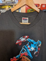 Vintage Y2K Hanes Captain America Graphitti Designs Hanes Shirt Size XL