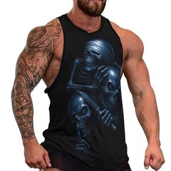 Mens Skeleton Graphic Fantasy 3D Tank Top