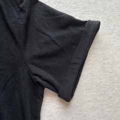 Black Graphic Print Crew Neck Short Sleeve Embroidered T-Shirt Unisex Size S