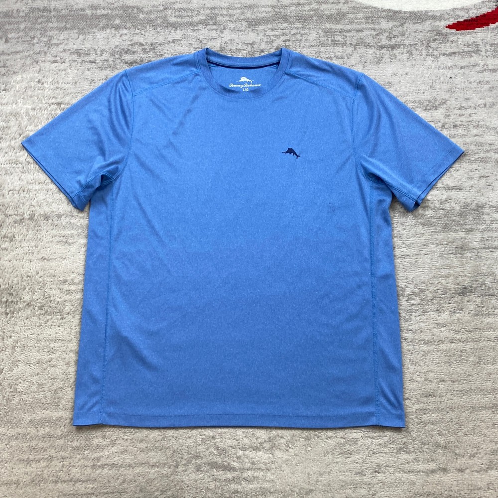 Tommy Bahama Island Shirt Large Blue Marlin Golf Men Hike Preppy Casual Outdoors