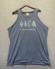 ComfortWash by Hanes Tank Top Men 2XL Slate Blue Graphic Texas Flowers Ring Spun