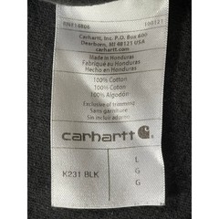 Carhartt Mens Large Long Sleeve T-Shirt Black K231 Loose Fit Arm Logo Spellout