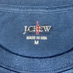J.Crew Oarsmen Mens Medium Crew Neck Short Sleeve T Shirt Navy Made USA Cotton