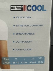 32 Degrees Cool Men’s 3pk Shirt XXL Short Sleeve Crew Neck White Quick Dry New