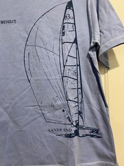 Lands End Indigo 3 Sailing T Shirt Men’s Medium New Flaw B86