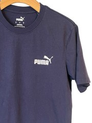 PUMA Essentials T Shirt Mens Size Small Navy Blue White Logo Short Sleeve NWT